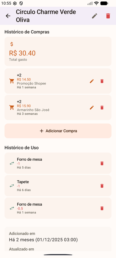 Compras de Materiais